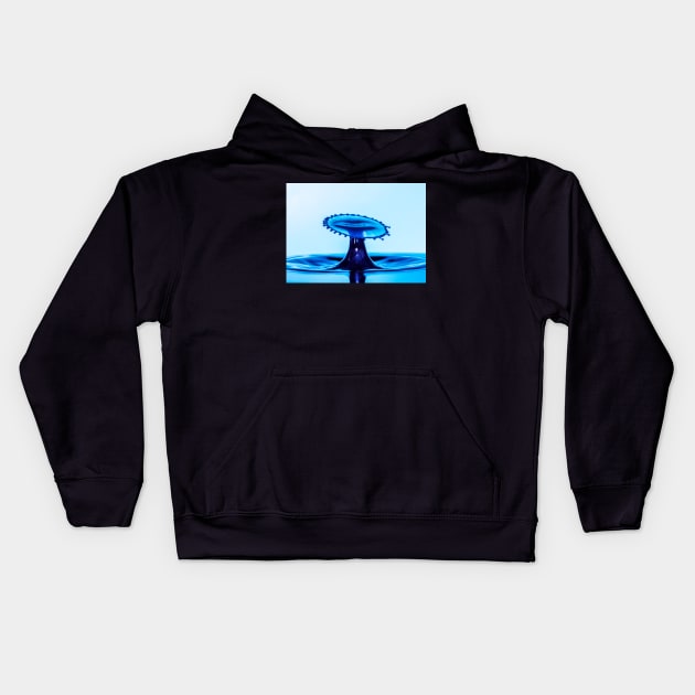 Stop Motion Blue Splash Kids Hoodie by jecphotography